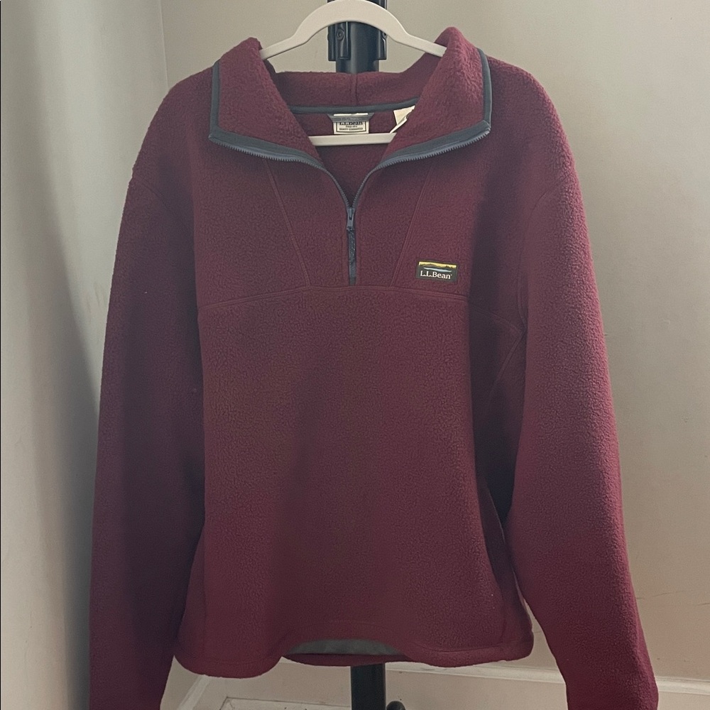 L.L. Bean Women's Maroon Fleece Pullover